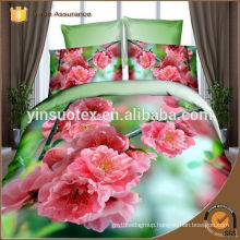 bedding set 3D green red yellow flower printed bedding set